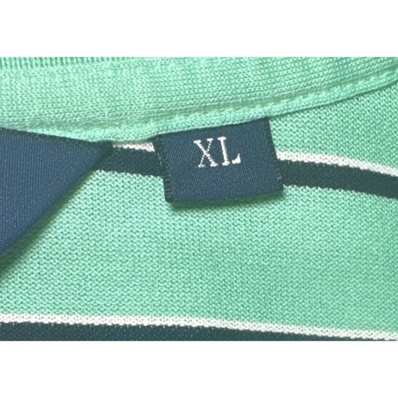 Men's XL Polo Golf Mint Green/Stripe Performance Short Sleeve Shirt - Picture 5 of 13